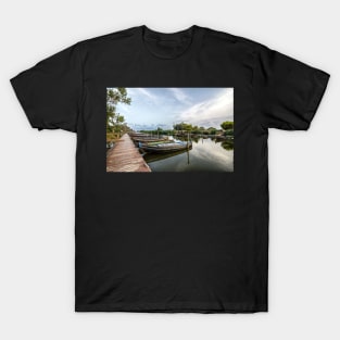 Boats in a lagoon port. Valencia T-Shirt